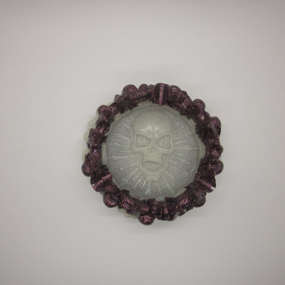 White & Purple Shimmer Skull Small Trinket Tray
